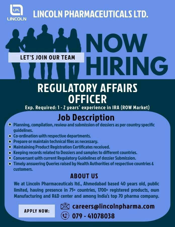 Lincoln Pharmaceutical Ltd Jobs-2021