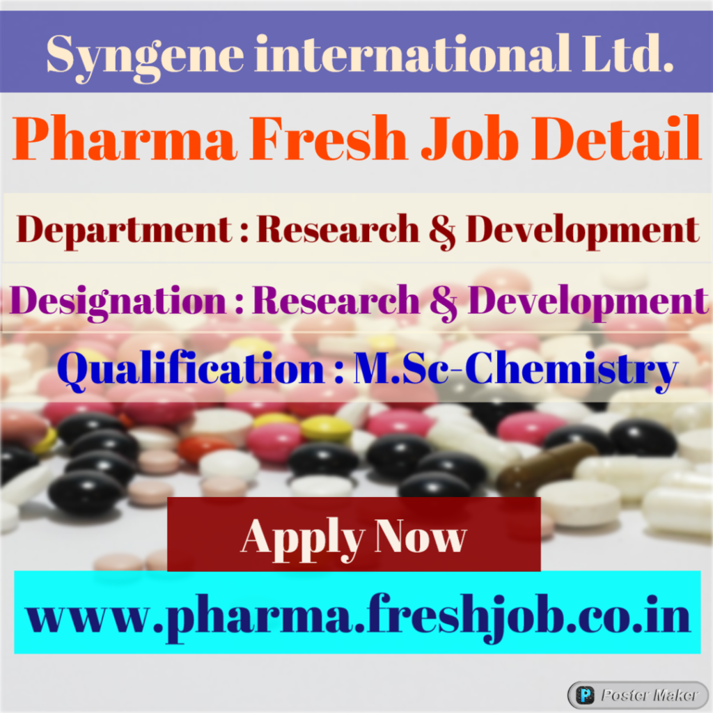Syngene international Ltd Jobs-2021 ,