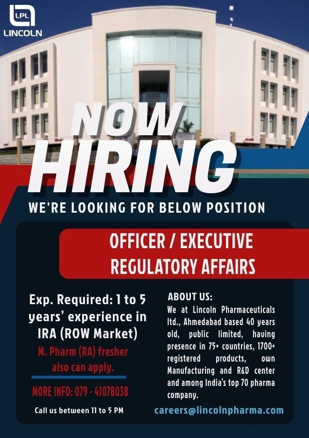 Lincoln Pharma Limited Jobs-2021